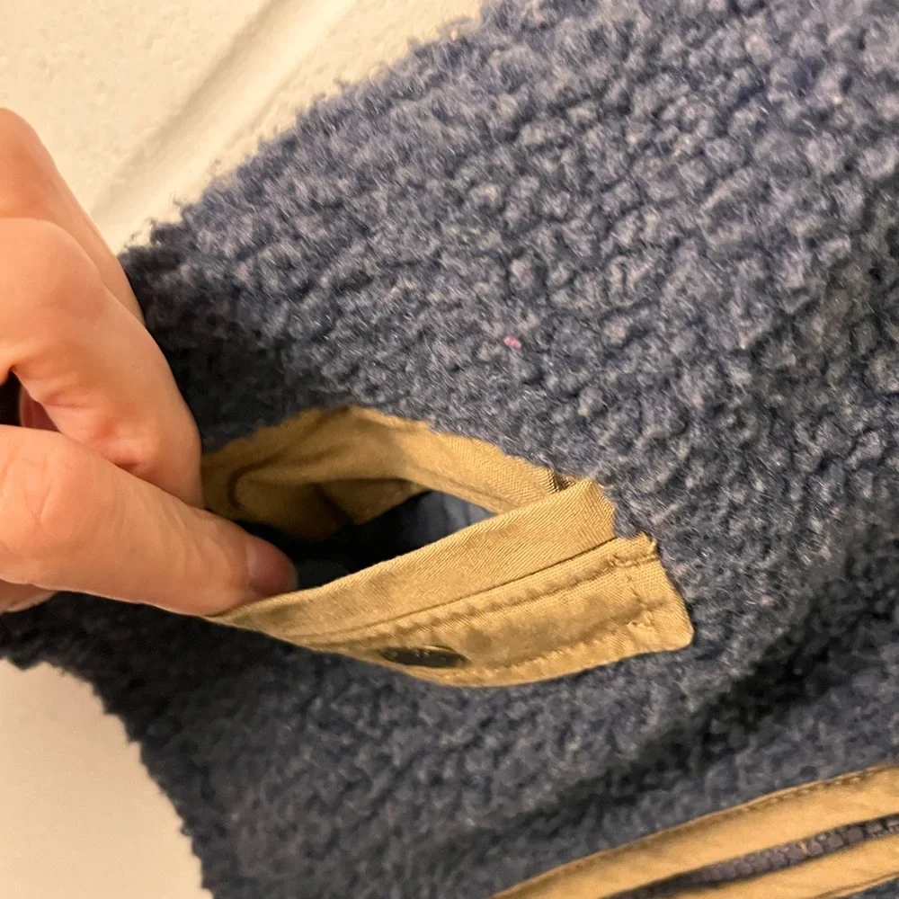 🌻$11 DEAL!🌻 Kids OshKosh B'gosh Tan/ Navy Fleece Jacket 2T